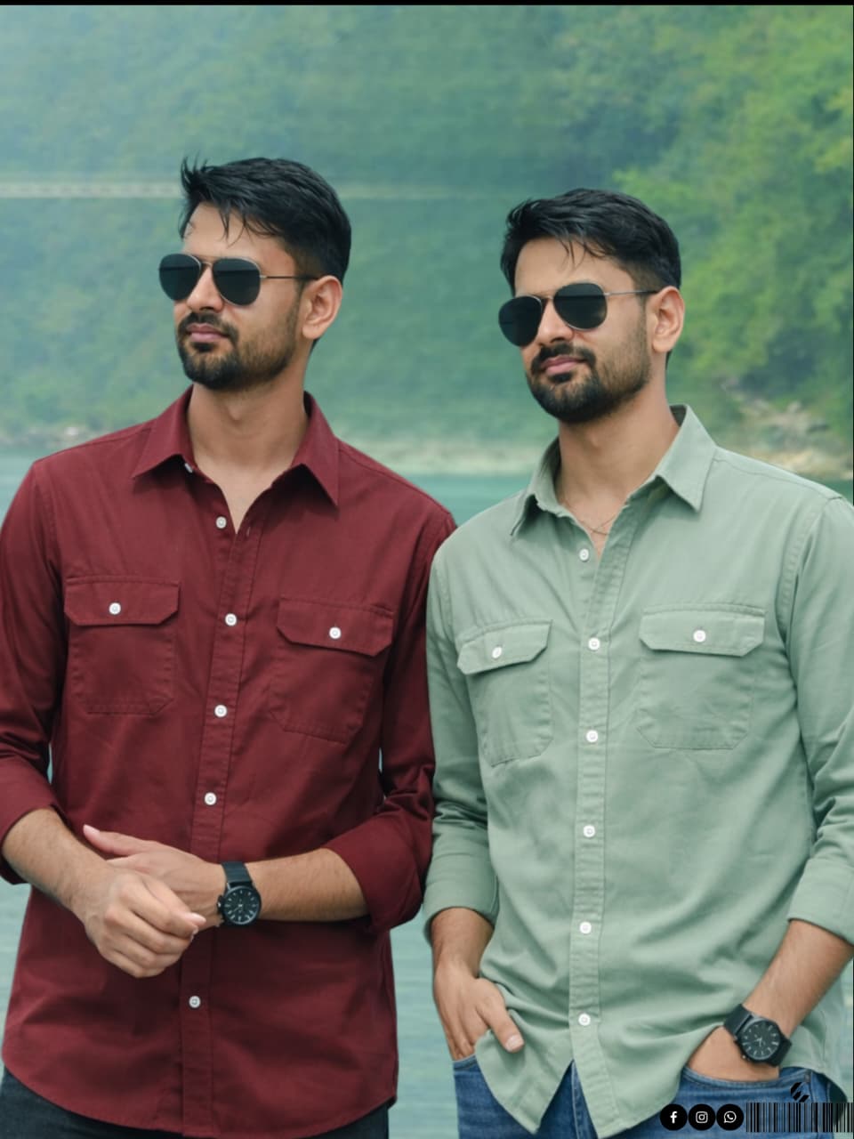 Mens Premium 2 pcs Double Pocket Shirt