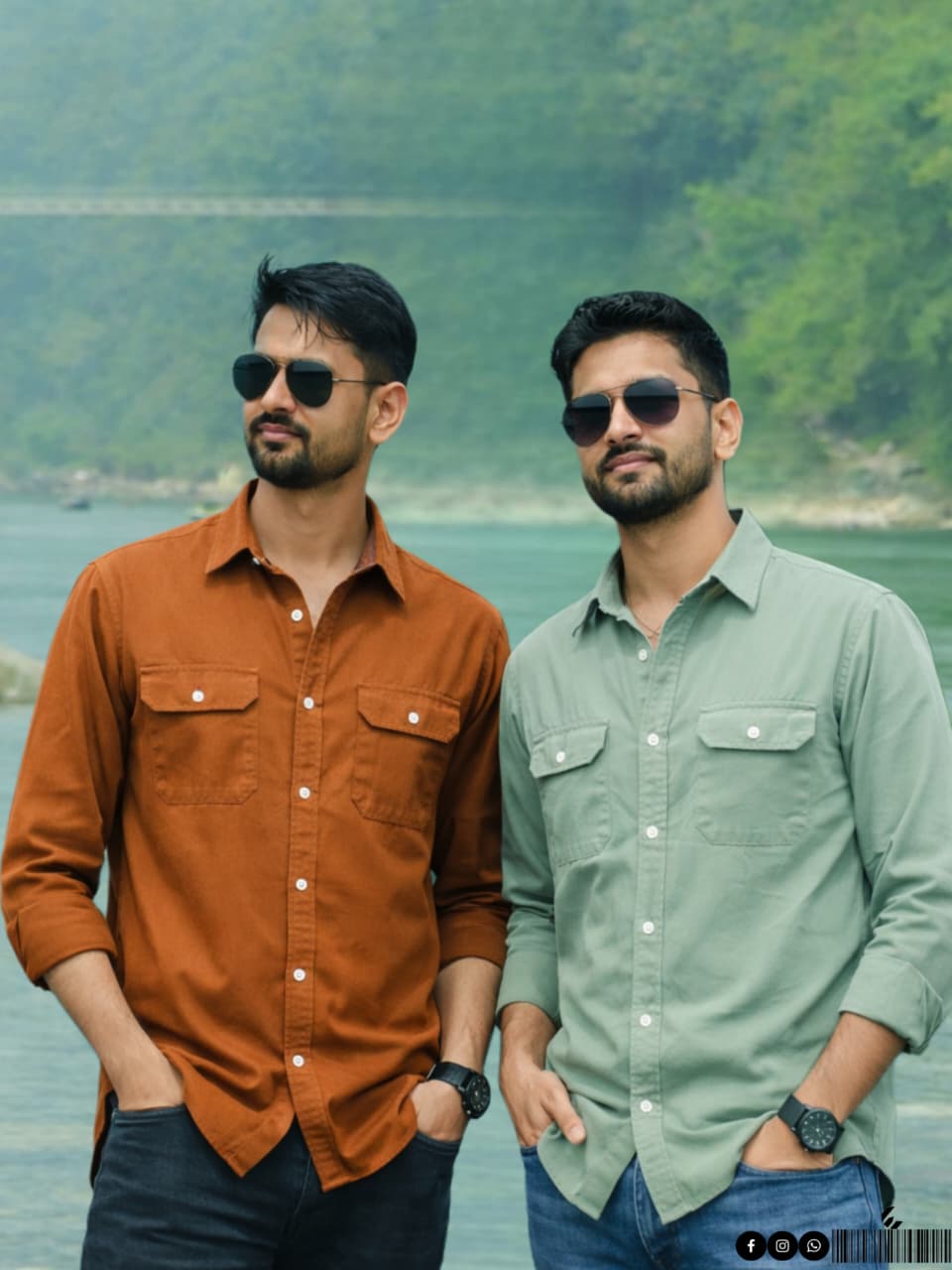 Mens Premium 2 pcs Double Pocket Shirt