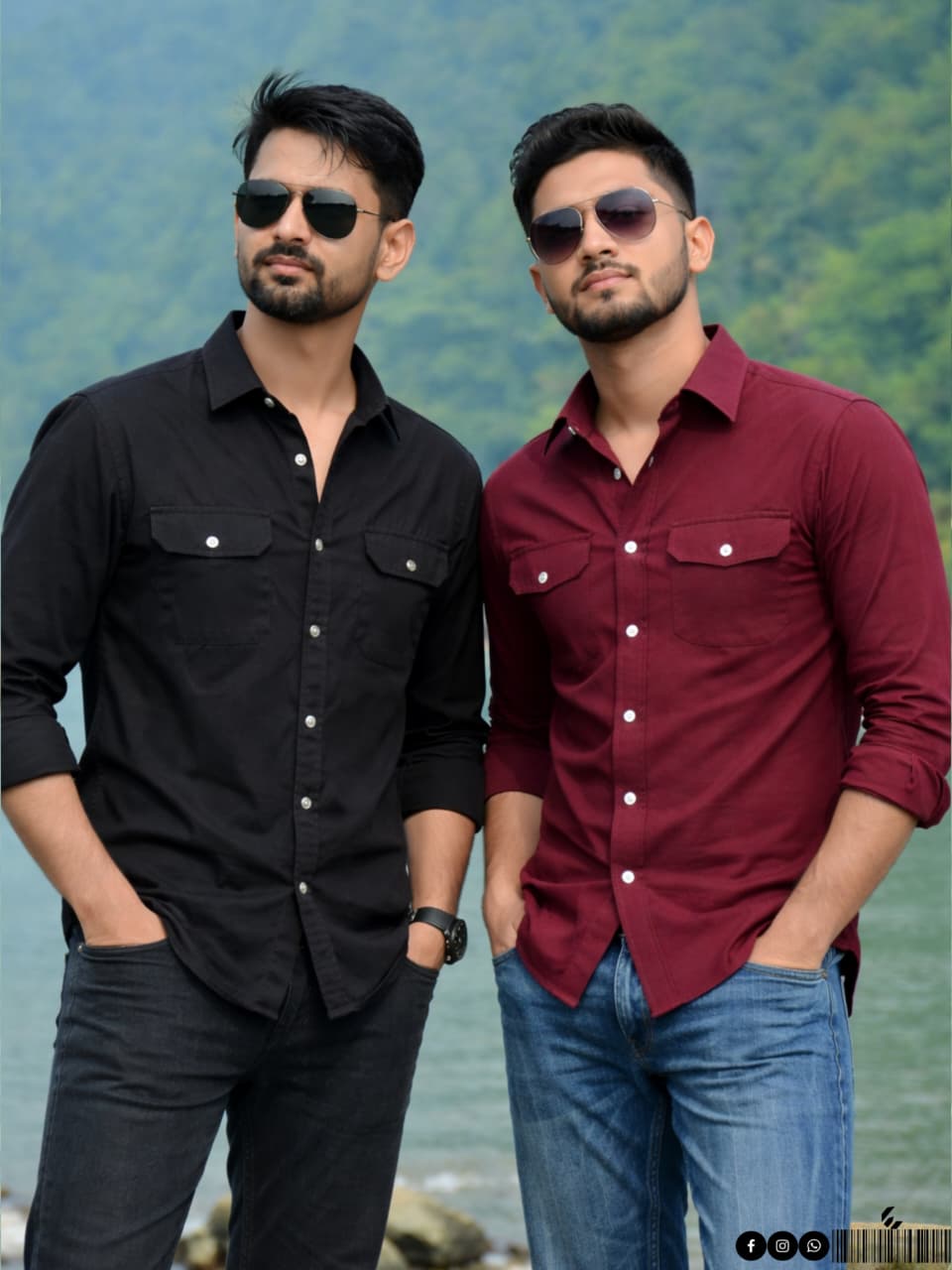 Mens Premium 2 pcs Double Pocket Shirt