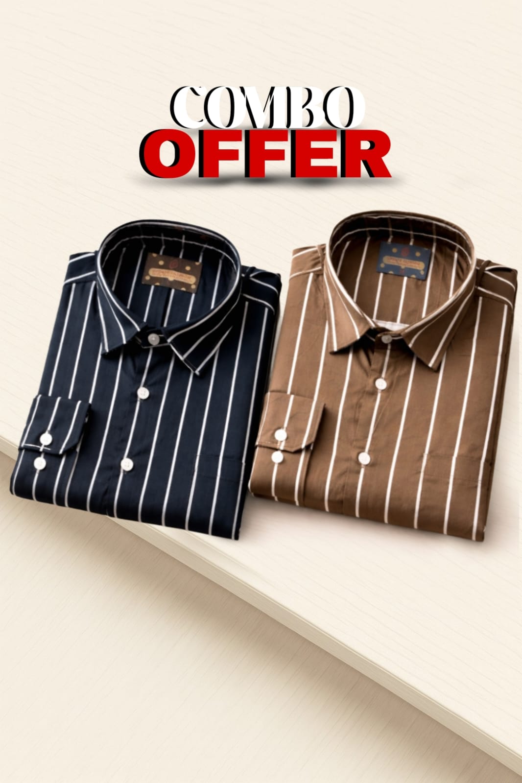 Stripe formal combo shirt for men