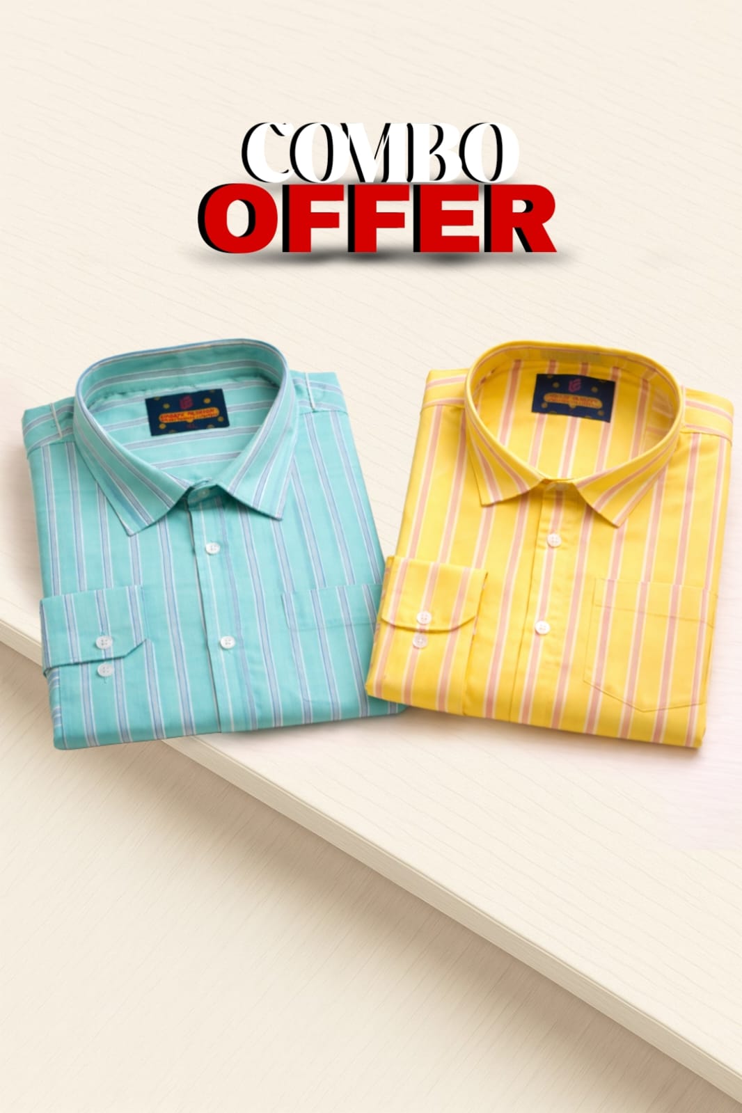 Stripe formal combo shirt for men