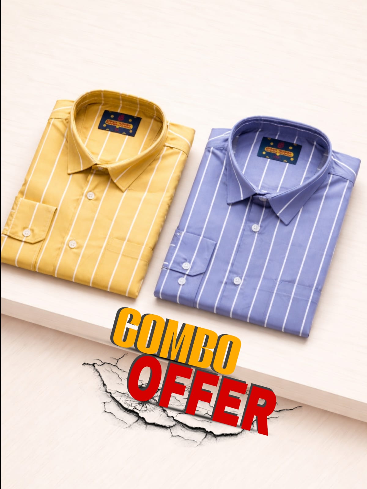Stripe formal combo shirt for men