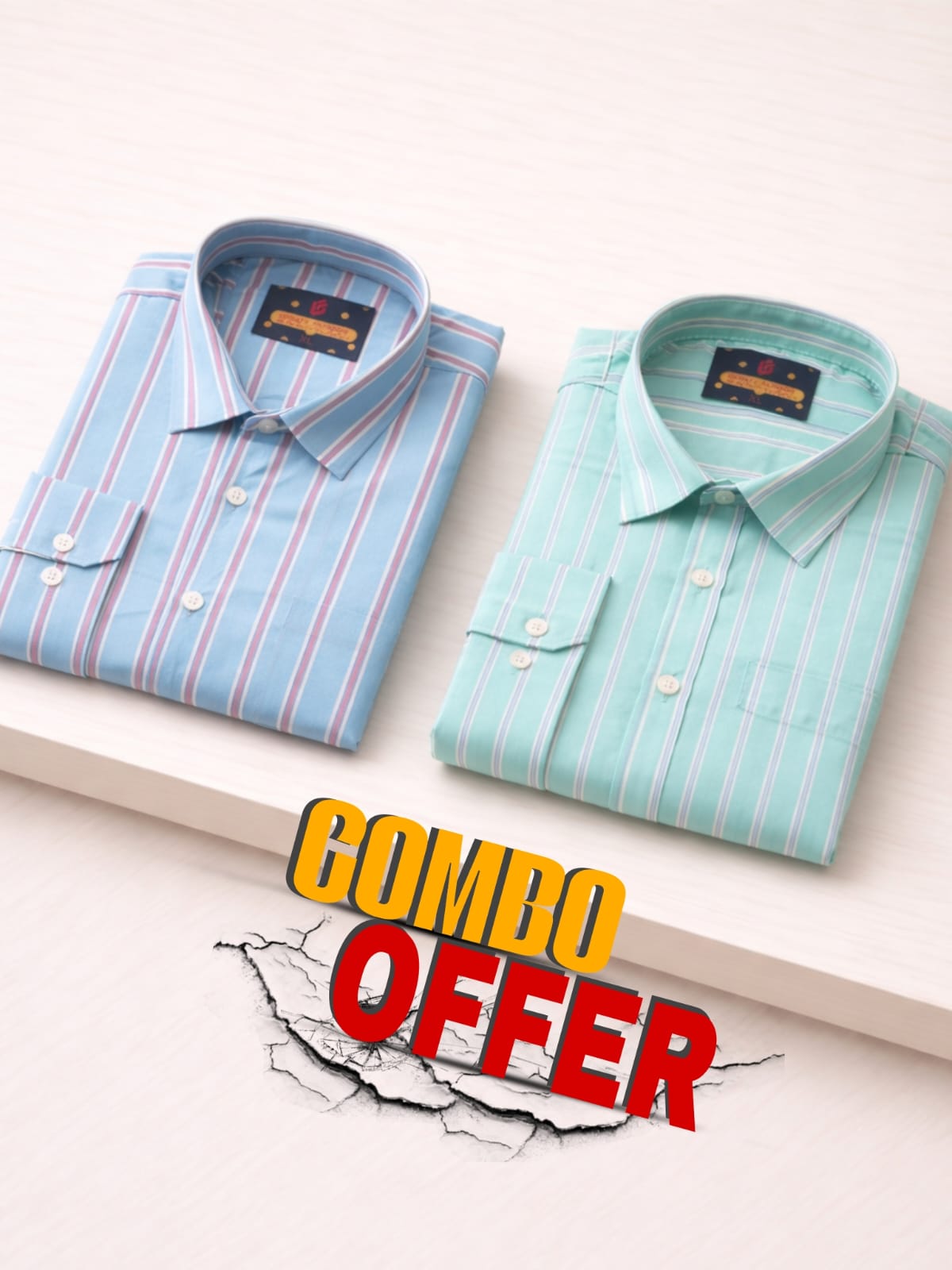 Stripe formal combo shirt for men