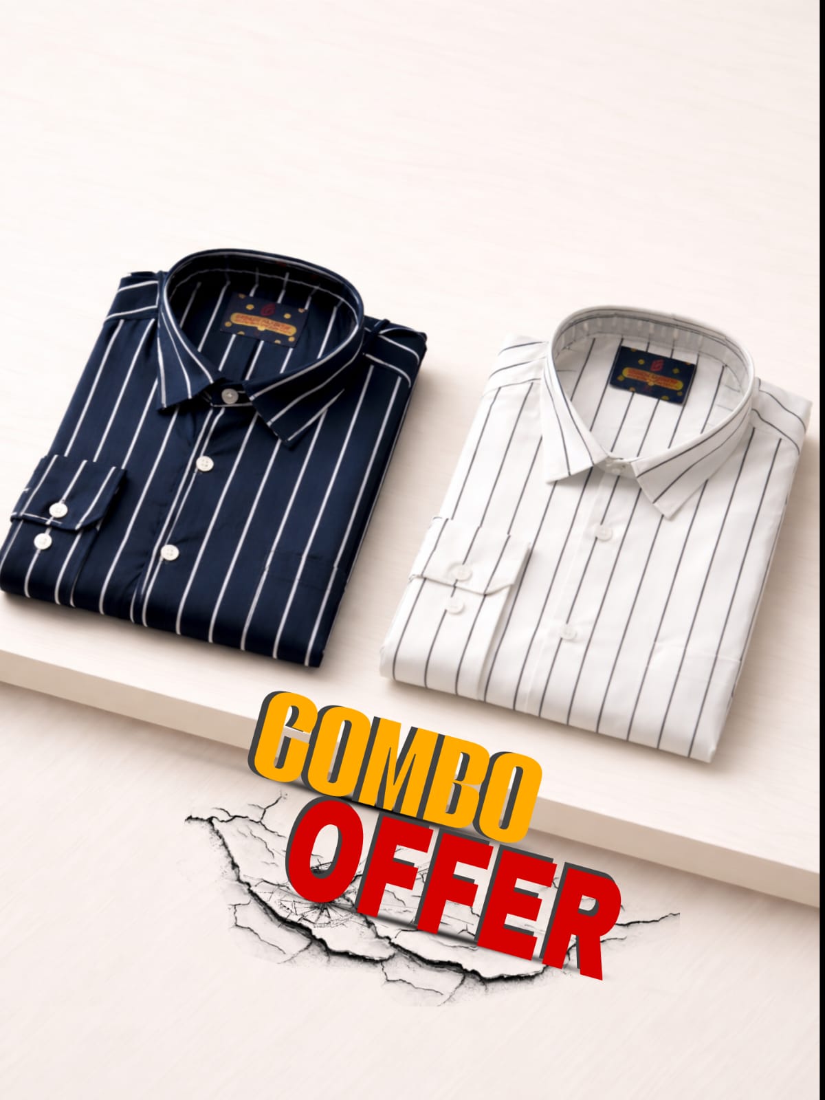 Stripe formal combo shirt for men